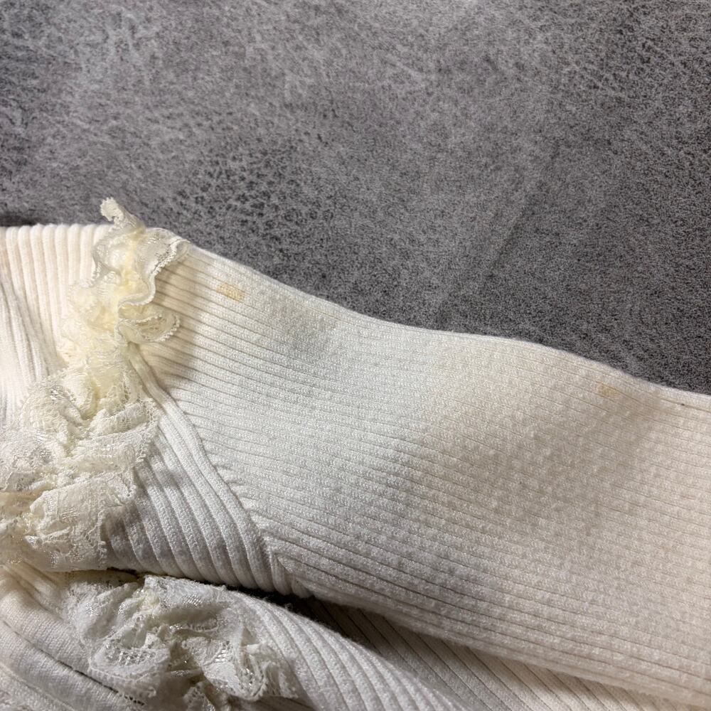 White Hello Kitty Ruffled Zip Up Sweater - Picture 4 of 7